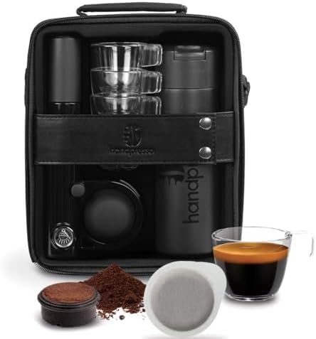 Handpresso Pump Set Noir 48241 Coffret machine expresso portable et manuelle à dosette ESE ou café moulu