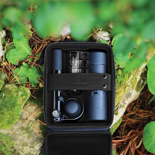 Handpresso Pump Set Noir 48241 Coffret machine expresso portable et manuelle à dosette ESE ou café moulu