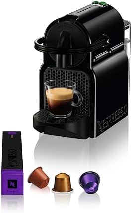 De'Longhi Nespresso Inissia EN80.B, Machine à Café Automatique, Machine à Capsules pour une Seule Tasse, Ensemble de Bienvenue Inclus, Design Compact, 19 Bars, 1260W, Noir
