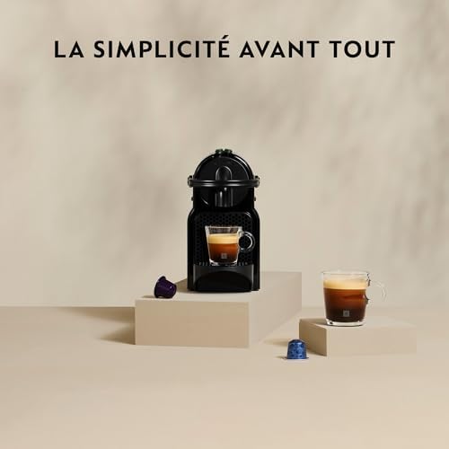De'Longhi Nespresso Inissia EN80.B, Machine à Café Automatique, Machine à Capsules pour une Seule Tasse, Ensemble de Bienvenue Inclus, Design Compact, 19 Bars, 1260W, Noir