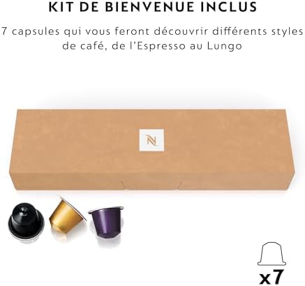 De'Longhi Nespresso Inissia EN80.B, Machine à Café Automatique, Machine à Capsules pour une Seule Tasse, Ensemble de Bienvenue Inclus, Design Compact, 19 Bars, 1260W, Noir