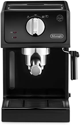 De'Longhi Machine à expresso ECP 31.21 | Porte-filtre avec finition aluminium | Buse de mousse de lait | 1 ou 2 tasses Espresso | Convient également pour les dosettes | Noir