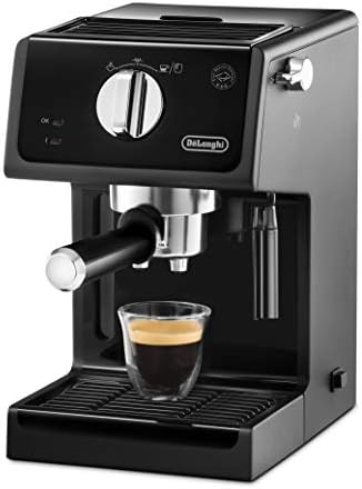 De'Longhi Machine à expresso ECP 31.21 | Porte-filtre avec finition aluminium | Buse de mousse de lait | 1 ou 2 tasses Espresso | Convient également pour les dosettes | Noir