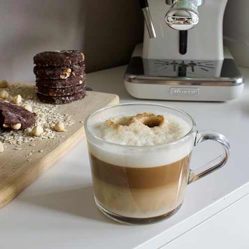 Ariete Espresso Vintage 1389, Machine à Café Expresso Pour Poudre Ou Dosette Ese, 1 Et 2 Tasses, Buse Cappuccino, Support de Tasse en Acier Inoxydable, 15 Bars, 850W, Beige