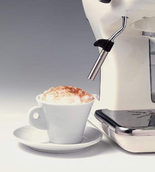 Ariete Espresso Vintage 1389, Machine à Café Expresso Pour Poudre Ou Dosette Ese, 1 Et 2 Tasses, Buse Cappuccino, Support de Tasse en Acier Inoxydable, 15 Bars, 850W, Beige