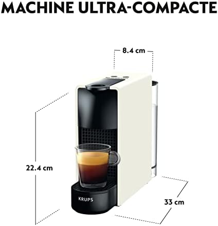 Nespresso Krups Machine à Café Essenza Mini Blanche Cafetière Capsule de Café YY2912FD