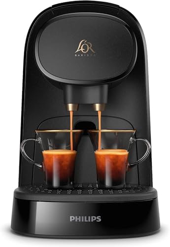 Philips L'Or Barista Original, Machine à café à Capsules, Double Capsule, Double Plaisir, 1 ou 2 Tasses, Qualité Espresso, Noir (LM8012/00)