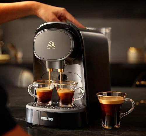 Philips L'Or Barista Original, Machine à café à Capsules, Double Capsule, Double Plaisir, 1 ou 2 Tasses, Qualité Espresso, Noir (LM8012/00)