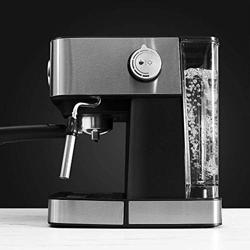 Cecotec Machine à café Espress Power Espresso Professionale. 850 W, 20 bars de Pression, Manomètre, 1.5L, Bras Double Sortie, Buse vapeur, Plateau Réchauffe-tasses, Finitions en Acier Inoxydable