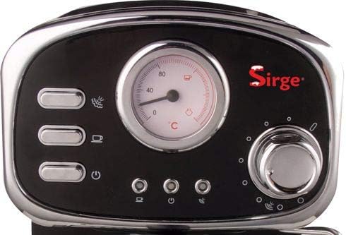 Sirge Machine à Expresso et Cappuccino Design rétro - 1100W - 3 filtres - Pompe 15 Bar [Made in Italy] - Réservoir d'eau Amovible 1,2 L