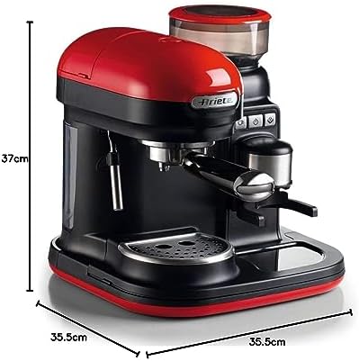 Ariete Moderna Cafetera Expreso 15 Bares 1080W Rojo/Negro