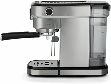 H.Koenig Machine Expresso Automatique Professionnelle Pression 20 Bar EXP820, Inox, Portable, Système thermoblock, 1.1L, Pompe baromètre intégré, Chauffe-tasses, Buse Vapeur, Cafés et Boissons lactées