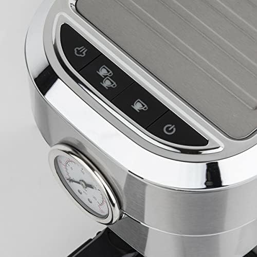 H.Koenig Machine Expresso Automatique Professionnelle Pression 20 Bar EXP820, Inox, Portable, Système thermoblock, 1.1L, Pompe baromètre intégré, Chauffe-tasses, Buse Vapeur, Cafés et Boissons lactées