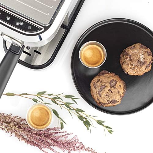 H.Koenig Machine Expresso Automatique Professionnelle Pression 20 Bar EXP820, Inox, Portable, Système thermoblock, 1.1L, Pompe baromètre intégré, Chauffe-tasses, Buse Vapeur, Cafés et Boissons lactées