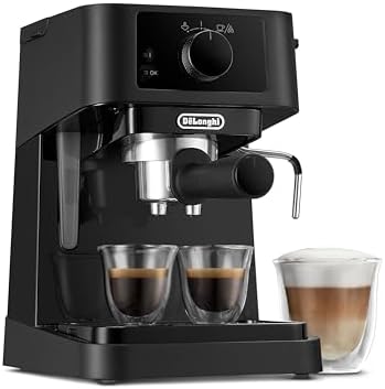 De'Longhi Stilosa EC230.BK, Machine à Expresso avec Bar Barista, Cafetière et Machine à Cappuccino, Noir, 1100 W