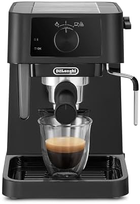 De'Longhi Stilosa EC230.BK, Machine à Expresso avec Bar Barista, Cafetière et Machine à Cappuccino, Noir, 1100 W