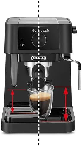De'Longhi Stilosa EC230.BK, Machine à Expresso avec Bar Barista, Cafetière et Machine à Cappuccino, Noir, 1100 W