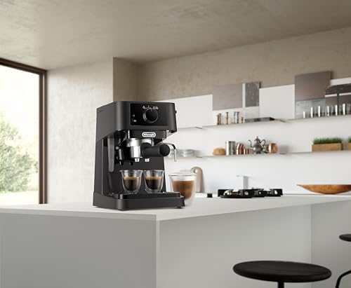 De'Longhi Stilosa EC230.BK, Machine à Expresso avec Bar Barista, Cafetière et Machine à Cappuccino, Noir, 1100 W