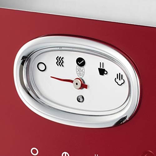Russell Hobbs Machine expresso [Porte-filtre, Thermobloc] Retro Rouge (Pression 15 bars, réservoir d'eau amovible 1,1 L, buse à vapeur et à mousse de lait, Chauffage de tasses) Machine à café 28250-56