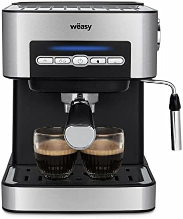 Wëasy Machine Expresso Automatique Pression, KFX32, 20 Bars, 4 Modes, Réservoir 1.6L, Chauffe-tasses, Buse Vapeur, Filtres & Cuillère à Mesure