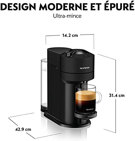 Machine à Café Nespresso Krups Vertuo Next Noir Mat Cafetière à Capsules YY4606FD