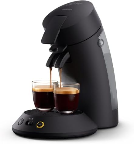 Philips SENSEO Original Plus Machine à café à dosettes, Crema Plus, Sélecteur d'intensité Technologie Booster d'arômes, Produit vert, Noir intense (CSA210/61)