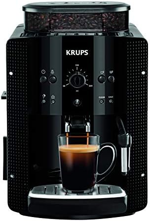 KRUPS ESSENTIAL NOIRE Machine à café broyeur grain Cafetière expresso 2 tasses Nettoyage automatique Buse vapeur Cappuccino YY8125FD & Cartouche Aqua Filter Claris F08801