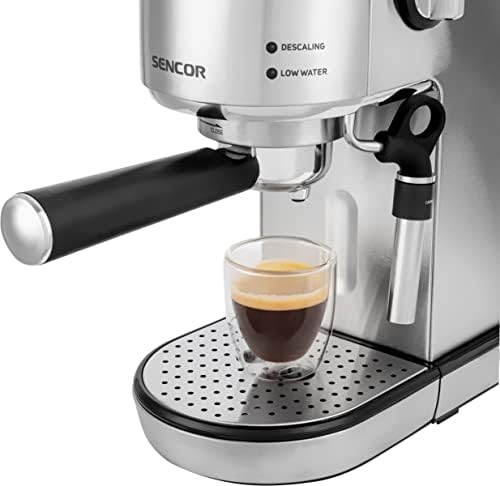 SENCOR Machine Expresso, Cappuccino et latte, Café à Grain, Pompe italienne 20 bars et Mousseur à lait - Machine à Café Espresso à Grain, Thermoblock, avec Buse Vapeur brevetée, Barista Express