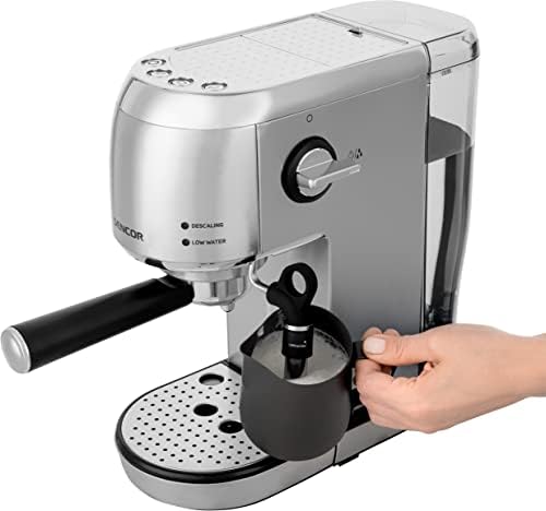 SENCOR Machine Expresso, Cappuccino et latte, Café à Grain, Pompe italienne 20 bars et Mousseur à lait - Machine à Café Espresso à Grain, Thermoblock, avec Buse Vapeur brevetée, Barista Express