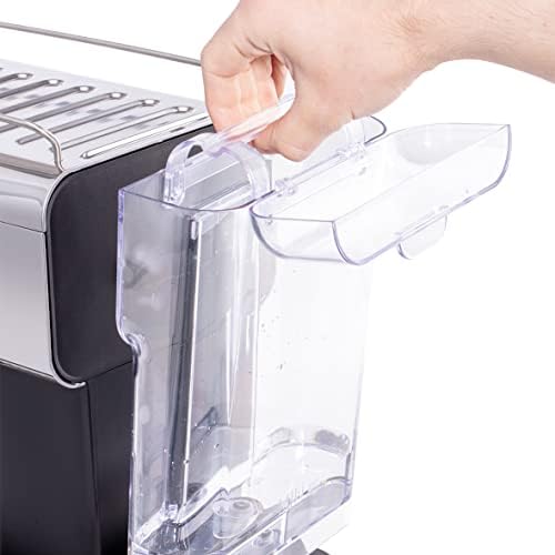 Russell Hobbs Cafetière [Machine Expresso Design Vintage] Distinctions Noir (15 Bars, mode auto. & manuel pour 1 ou 2 tasses, chauffe rapide, buse vapeur: lait & eau chaude, affichage LED) 26450-56