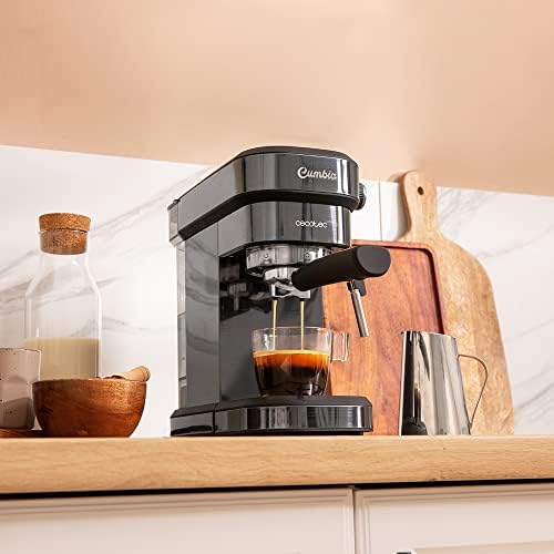 Cecotec Cafelizzia Express Cafelizzia 890 Dark. Espressos et cappuccino 1350 W, Système Thermoblock, 20 bars, Mode Auto pour 1-2 Cafés, Vaporisateur Orientable, Capacité 1,2 L