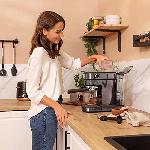 Cecotec Cafelizzia Express Cafelizzia 890 Dark. Espressos et cappuccino 1350 W, Système Thermoblock, 20 bars, Mode Auto pour 1-2 Cafés, Vaporisateur Orientable, Capacité 1,2 L