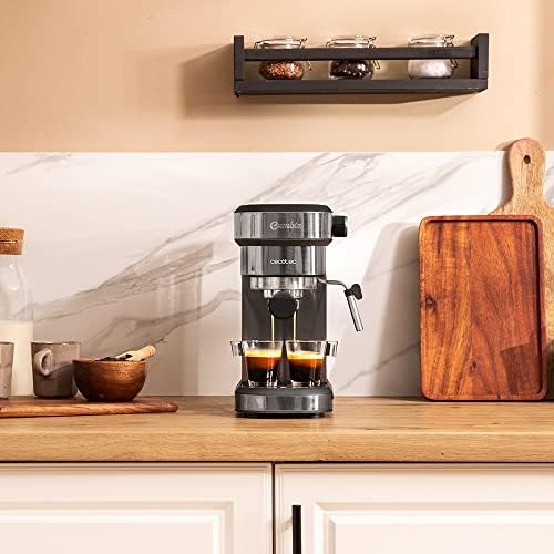 Cecotec Cafelizzia Express Cafelizzia 890 Dark. Espressos et cappuccino 1350 W, Système Thermoblock, 20 bars, Mode Auto pour 1-2 Cafés, Vaporisateur Orientable, Capacité 1,2 L