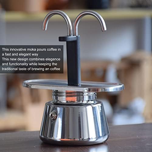 Mini Machine à Expresso 2 Tasses,(2.8 oz) Moka Pot Nouvelle génération Style Italien avec Une Grande saveur, Cafetière Moka en Acier Inoxydable Cafetière à Conduit Italien