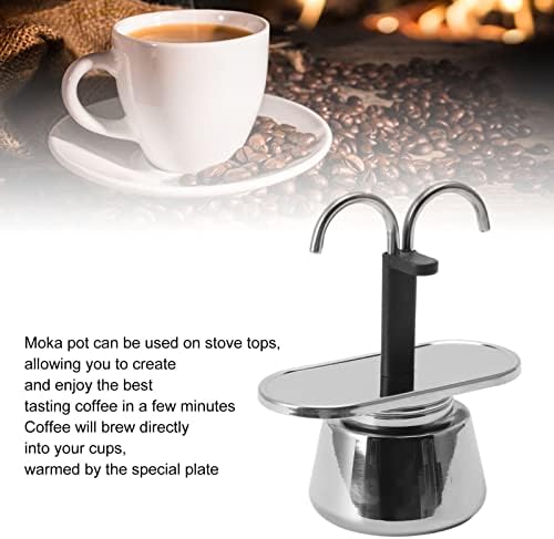 Mini Machine à Expresso 2 Tasses,(2.8 oz) Moka Pot Nouvelle génération Style Italien avec Une Grande saveur, Cafetière Moka en Acier Inoxydable Cafetière à Conduit Italien