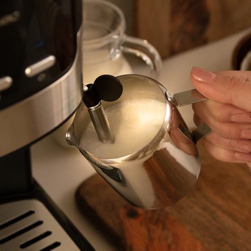 Cecotec Cafetière espresso compacte Power Espresso 20 Pecan. 1100 W, 20 Bars, Système Thermoblock, Buse orientable, Porte-filtre avec double sortie et 2 filtres, 1,25 litre, Noir