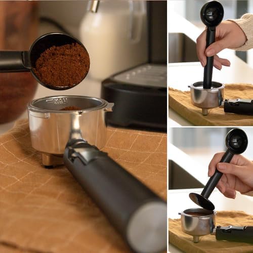 Cecotec Cafetière espresso compacte Power Espresso 20 Pecan. 1100 W, 20 Bars, Système Thermoblock, Buse orientable, Porte-filtre avec double sortie et 2 filtres, 1,25 litre, Noir