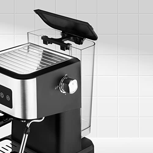 Ufesa Monza Machine à café Expresso et Cappuccino 20 Bars, Écran Tactile Digital, Vapeur Orientable, Café Moulu ou ESE à Dose Unique, Réservoir de 1,5 L, Fonction Chauffe-Tasses, 1050W, Inox