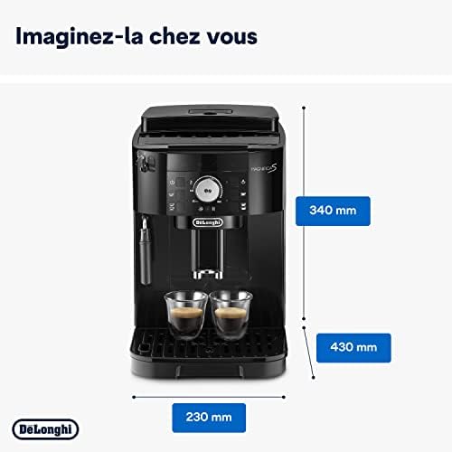 De'Longhi Magnifica S ECAM11.112.B, Machine à Café Automatique/ à Espresso du Grain à la Tasse Avec Buse à Lait, avec 4 Recettes à Touche Unique, Panneau de Contrôle Soft-Touch, 1450W, Noir