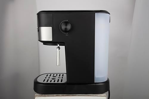 Sirge CREMAEXPRESSO+ Machine à expresso et Cappuccino avec 2 filtres, 1100 W, 15 bar [POMPA MADE IN ITALY], Réservoir d'eau 1,25 L Amovible • Buse Vapeur Cappuccino, NOIRE