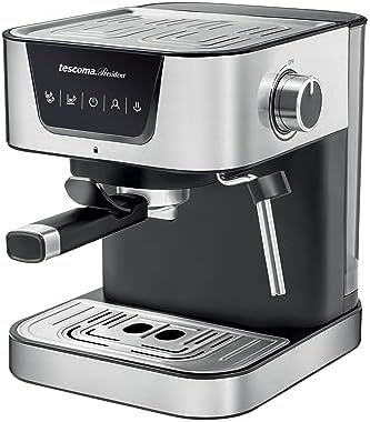Tescoma 909010 Machine à expresso manuelle 19 bar, avec lance vapeur, bras à double sortie, réchauffeurs de sol, ligne President