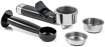 Tescoma 909010 Machine à expresso manuelle 19 bar, avec lance vapeur, bras à double sortie, réchauffeurs de sol, ligne President