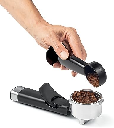 Tescoma 909010 Machine à expresso manuelle 19 bar, avec lance vapeur, bras à double sortie, réchauffeurs de sol, ligne President