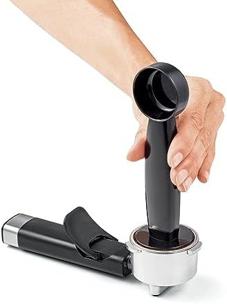 Tescoma 909010 Machine à expresso manuelle 19 bar, avec lance vapeur, bras à double sortie, réchauffeurs de sol, ligne President