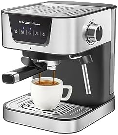 Tescoma 909010 Machine à expresso manuelle 19 bar, avec lance vapeur, bras à double sortie, réchauffeurs de sol, ligne President