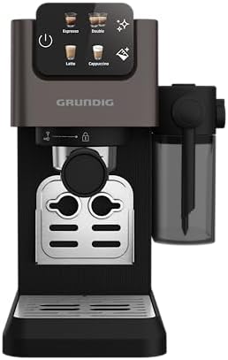 GRUNDIG KSM 5330 Machine à café avec réservoir à lait intégré, puissance 1628 W, pression de pompe 15 bar, double buse, écran tactile coloré, BrewSense, CreamyPro, Dark Inox/noir