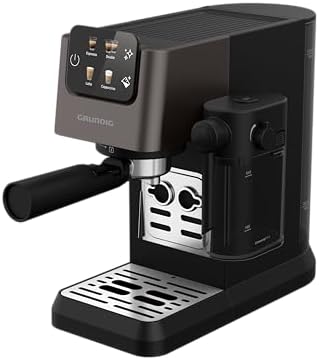 GRUNDIG KSM 5330 Machine à café avec réservoir à lait intégré, puissance 1628 W, pression de pompe 15 bar, double buse, écran tactile coloré, BrewSense, CreamyPro, Dark Inox/noir