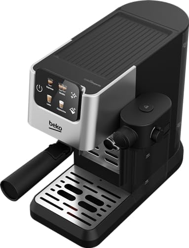 Beko CEP5304X - Machine à café expresso manuel, Mousseur à lait intégré, 1,1 L, 15 bar - inox, 14,5 x 42,5 x 35,5 h cm