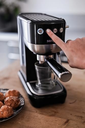 Senya machine à café Tasty Coffee Noir 20 bars, cafetière expresso et cappuccino 1300W, Thermoblock, mousseur de lait, arrêt automatique, SYBF-CM006