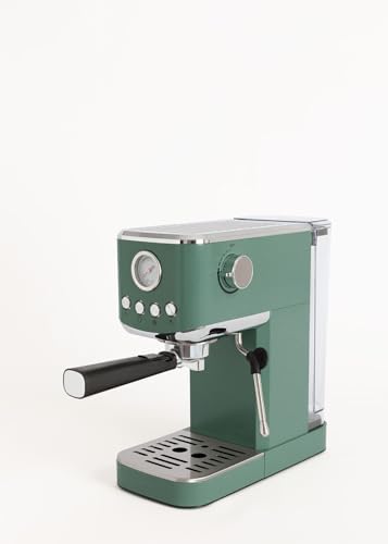CREATE / THERA CLASSIC COMPACT/Machine à expresso vert sauge / 20 bars, semi-automatique, fonction café froid, double sortie, réservoir de 1,2L, café moulu et dosettes ESE 55 mm, buse vapeur, 1350W